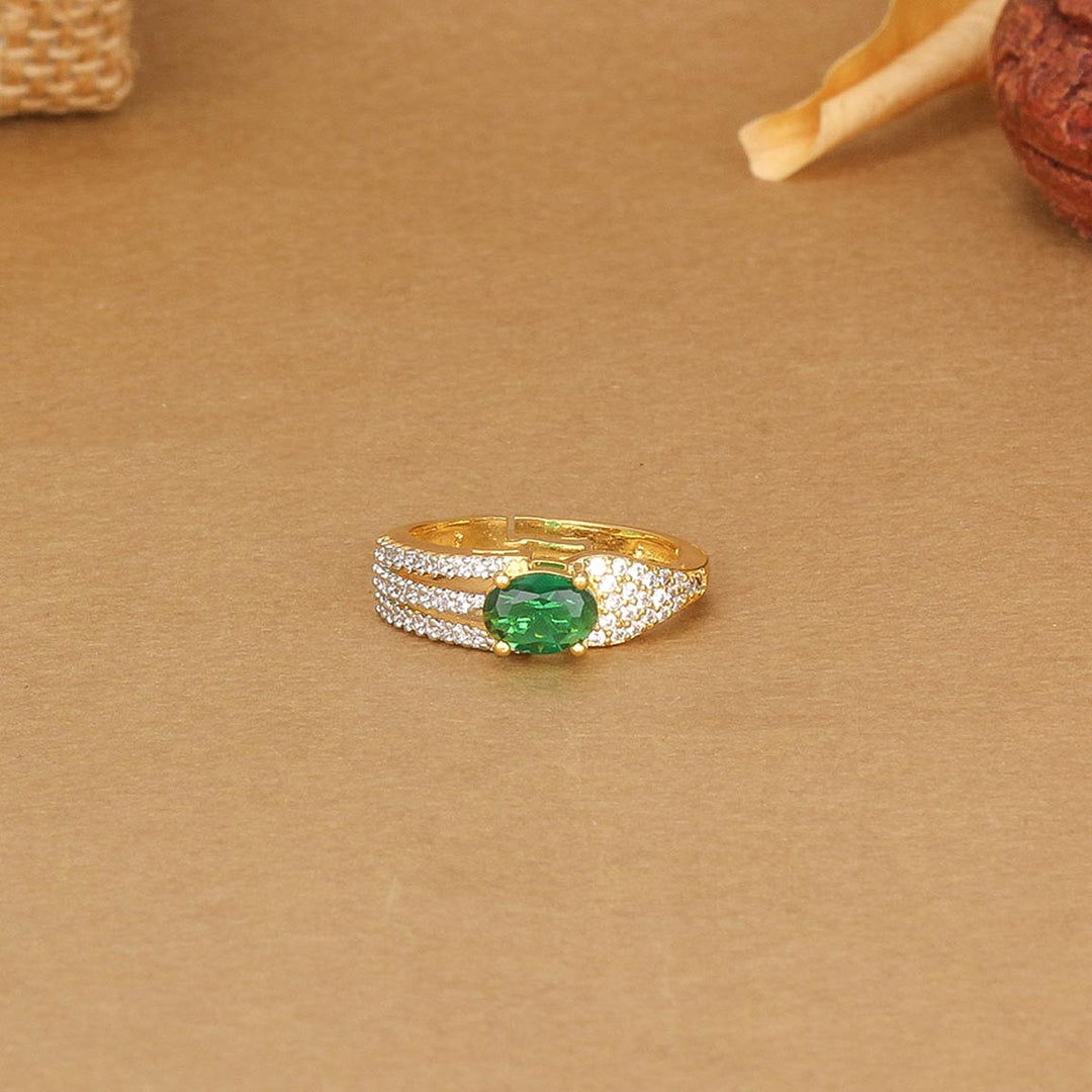 Pure 92.5 Silver Jeevika Diamond Design Ring | SHOBITAM