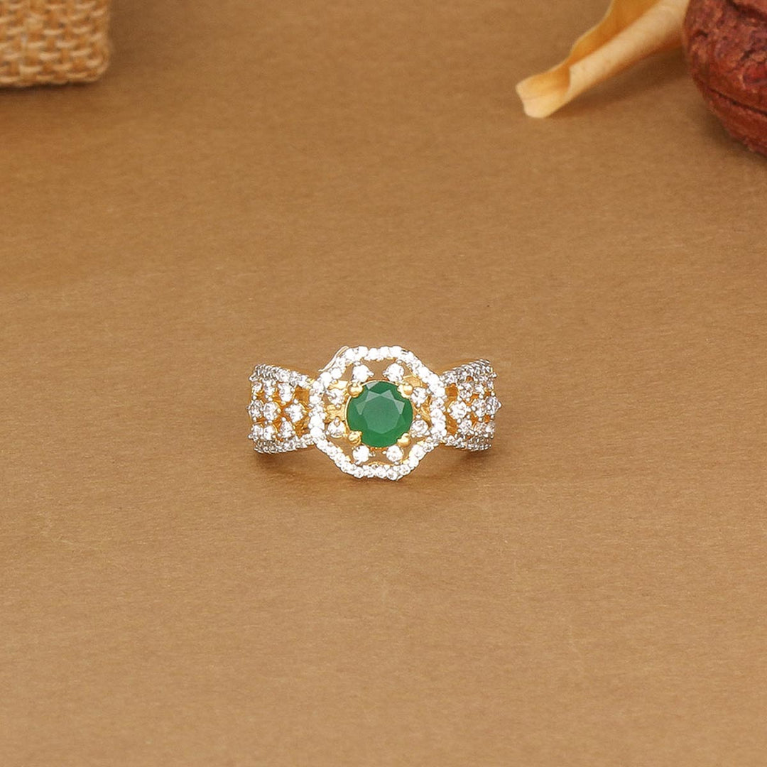 Pure 92.5 Silver Rithika Diamond Design Ring