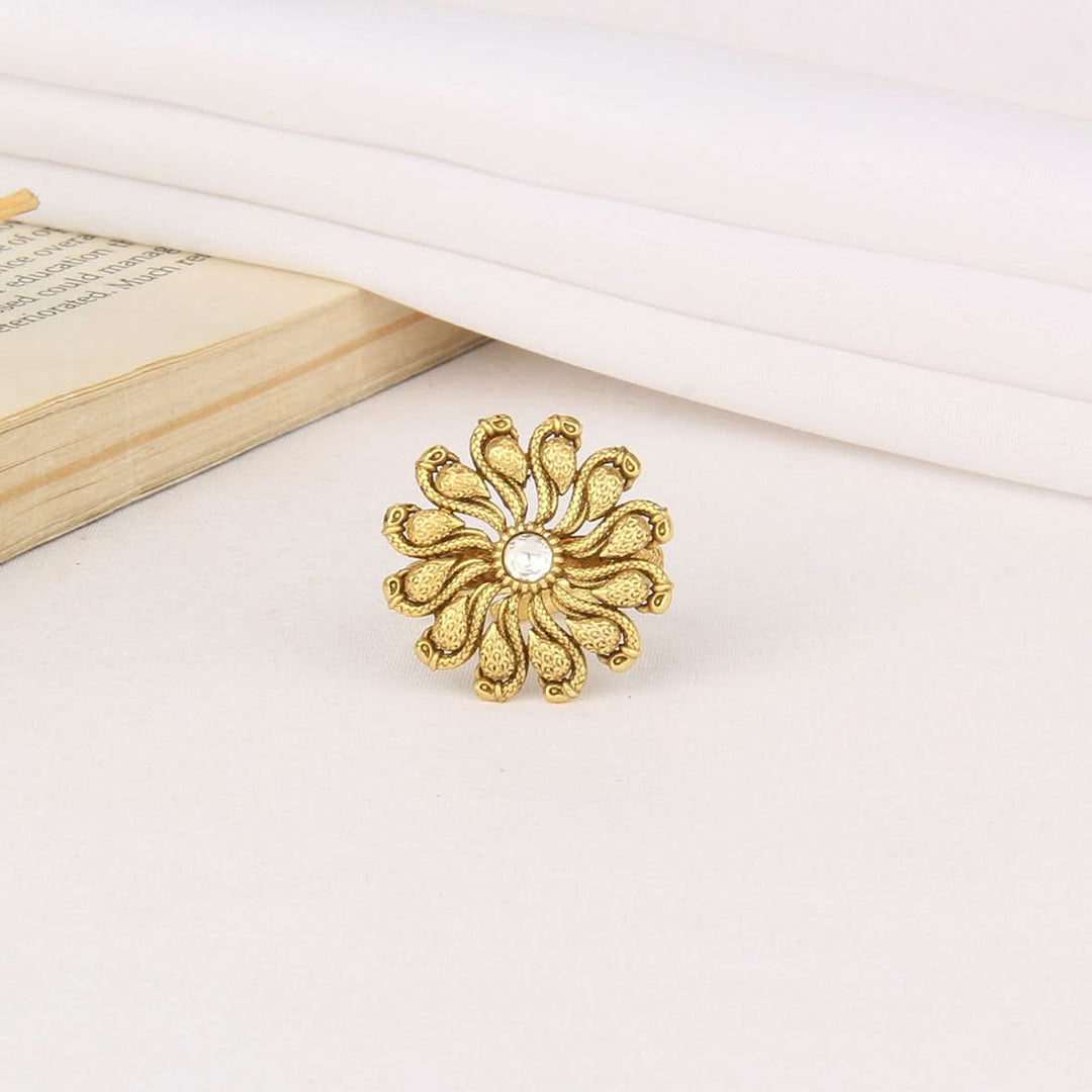 92.5 silver gold plating, Zunaira Nagas Ring | SHOBITAM