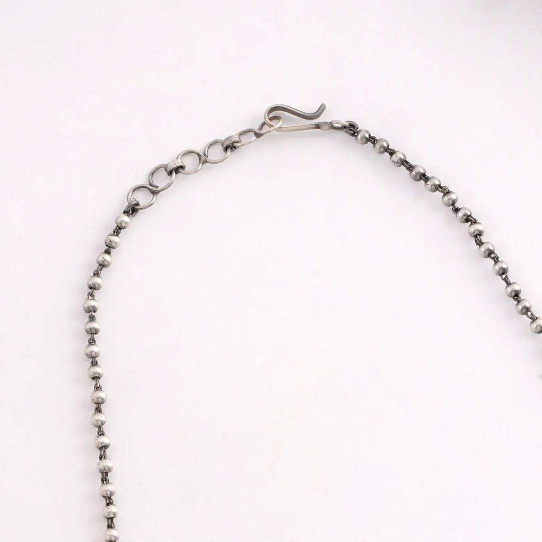 92.5 Pure Silver, Dual Tone Jadau Encrusted Necklace Set