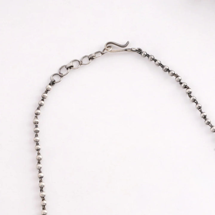 92.5 Pure Silver, Dual Tone Jadau Encrusted Necklace Set