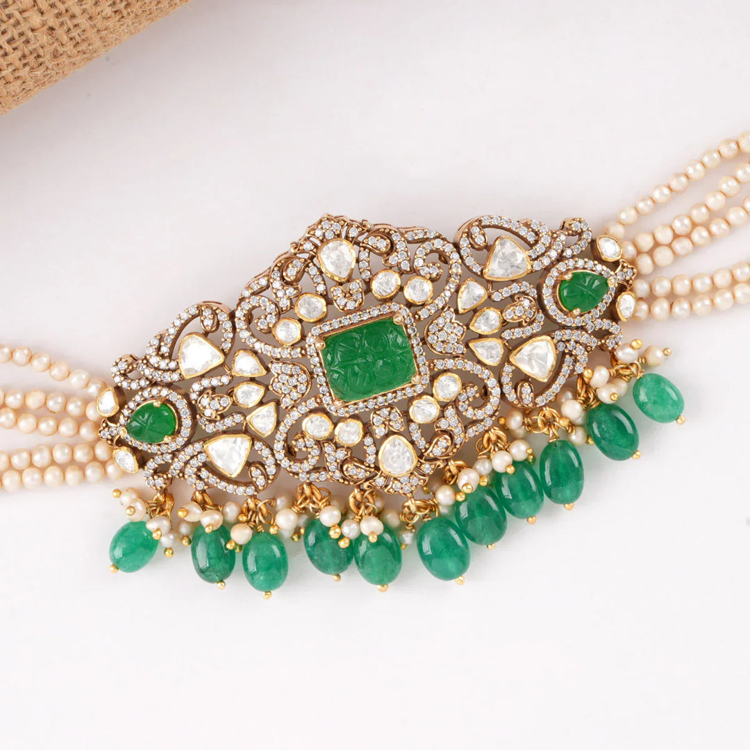 92.5 Pure Silver, Shinning Victorian Choker Set