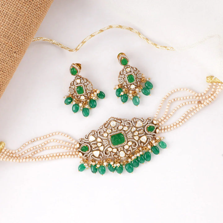 92.5 Pure Silver, Shinning Victorian Choker Set