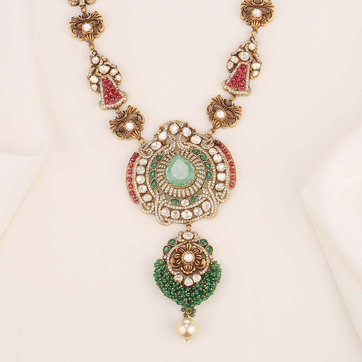 92.5 Pure Silver, Nethra Fusion Deep Nagas Long Necklace