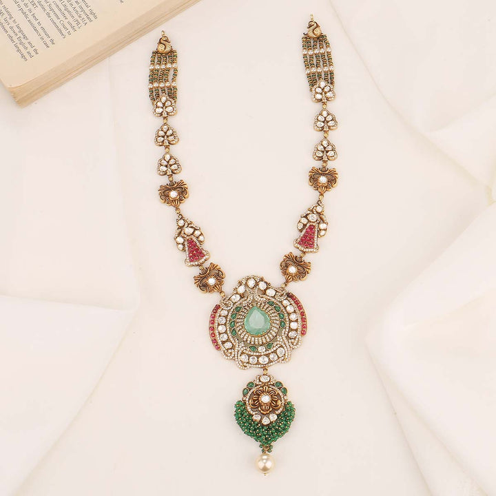 92.5 Pure Silver, Nethra Fusion Deep Nagas Long Necklace