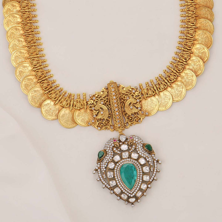 92.5 Pure Silver Unique Nagas Long Necklace with Victorian Pendant