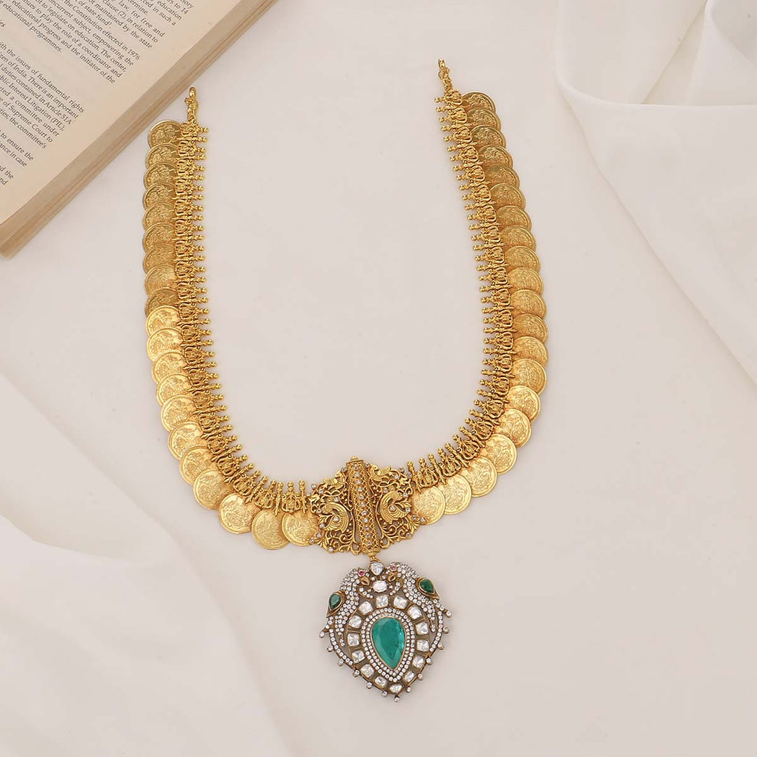 92.5 Pure Silver Unique Nagas Long Necklace with Victorian Pendant