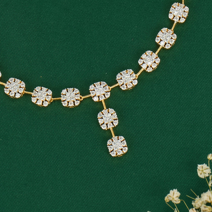 Pure 92.5 Silver Dazzle Short Necklace Set | SHOBITAM