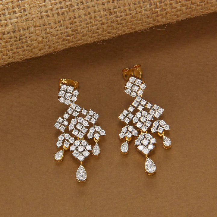 92.5 Silver, Floral Icicle CZ Short Necklace Set
