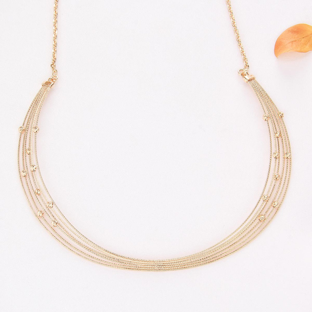 92.5 Sterling Silver ,24-karat gold plating Attractive Rose Hasli Necklace | SHOBITAM