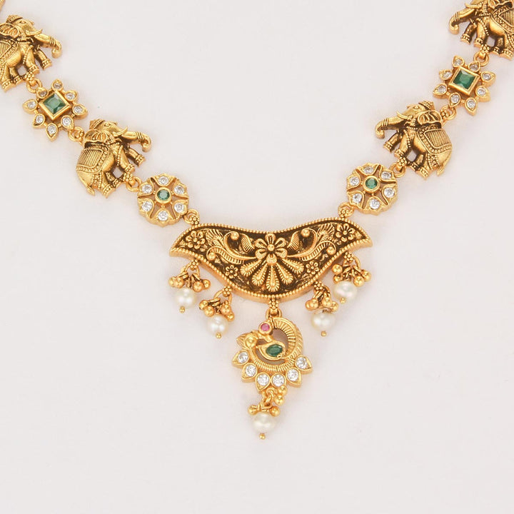 Pure 92.5 Silver, Gold Plated Serin Nagas Long Necklace | SHOBITAM