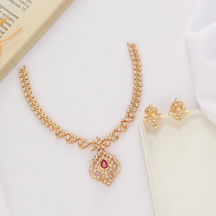Pure 92.5 Silver, 24kt Gold Plated Shine Charm Short Necklace Set | SHOBITAM