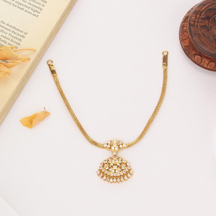Pure 92.5 Silver, 24kt Gold Plated Ahana Attigai Necklace | SHOBITAM