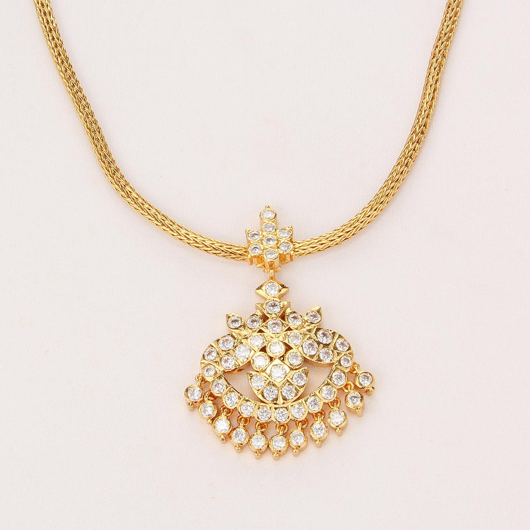 92.5 Silver, 24 kt gold-plated Classic Attigai Necklace | SHOBITAM