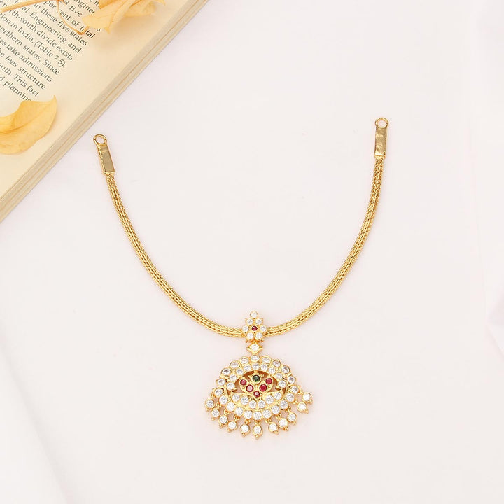This 92.5 Silver, 24 kt gold-plated Golden Bloom Attigai Necklace | SHOBITAM