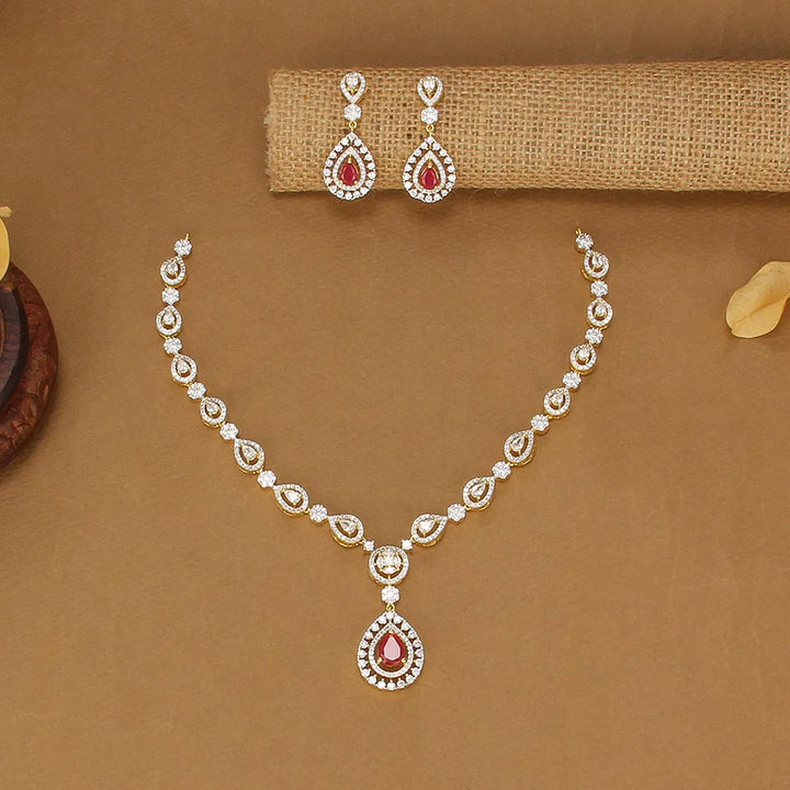 92.5 Silver,Festive Elegance Short Necklace Set