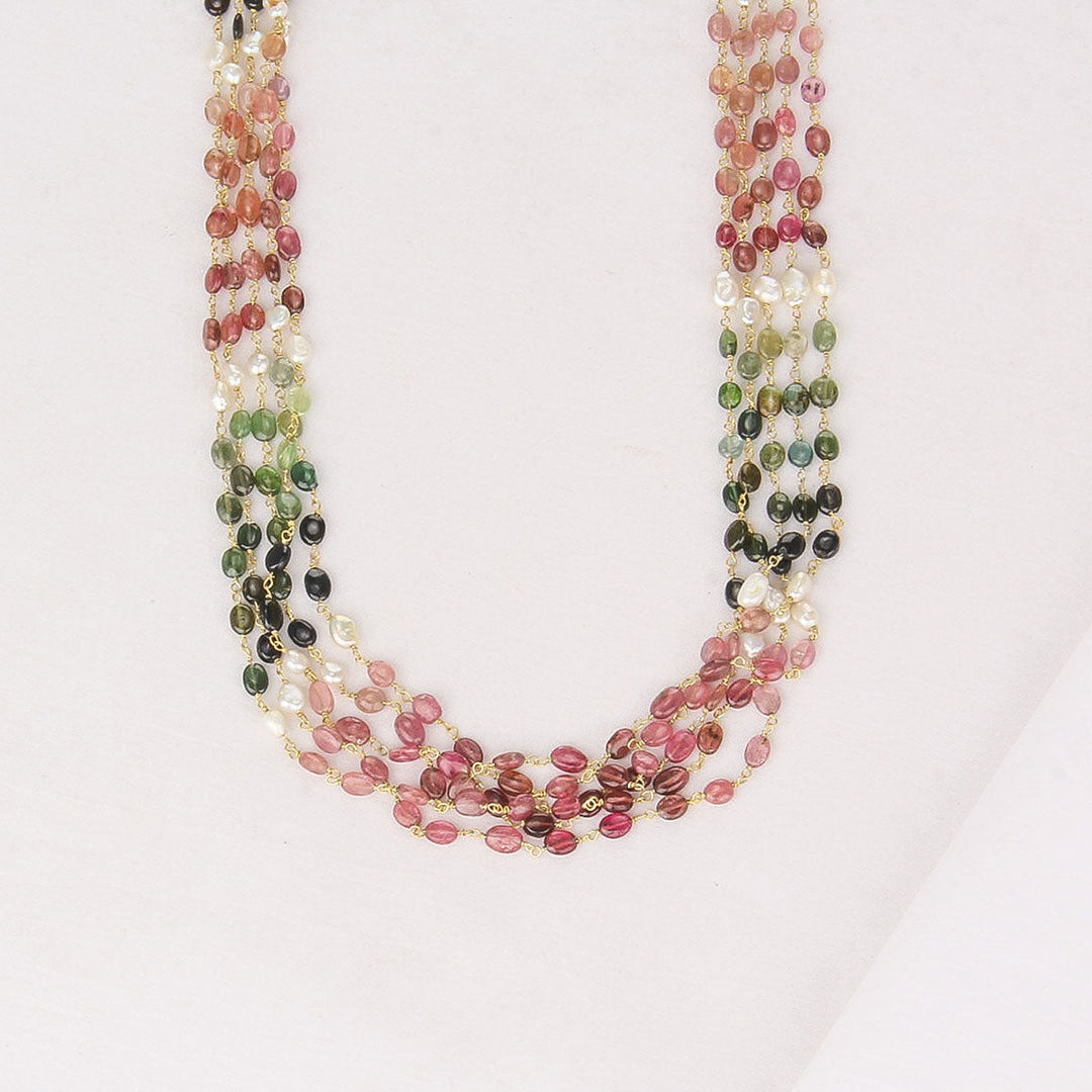 Pure 92.5 Silver, 24kt Gold Plated Shivali Beads Necklace | SHOBITAM