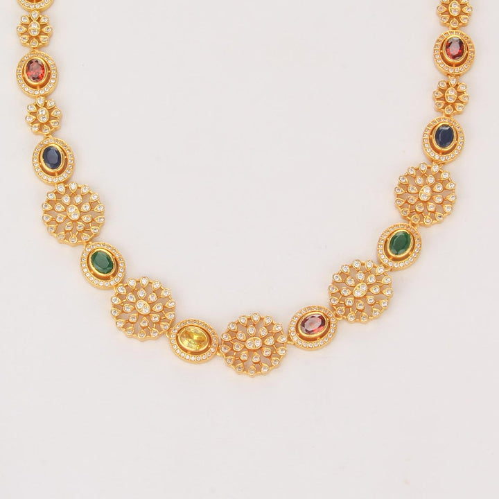 92.5 Silver, 24 kt gold-plated Iranya Long Necklace | SHOBITAM