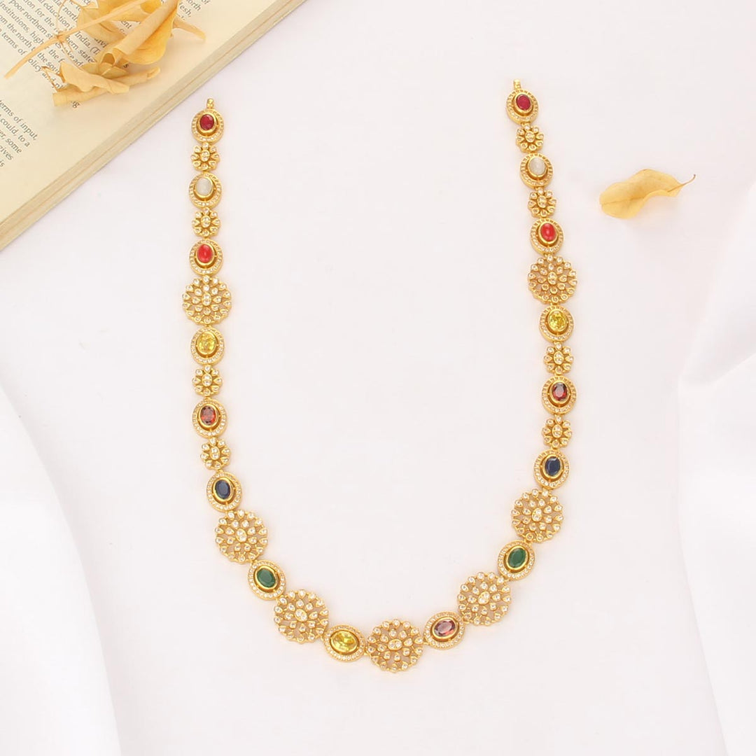 92.5 Silver, 24 kt gold-plated Iranya Long Necklace | SHOBITAM