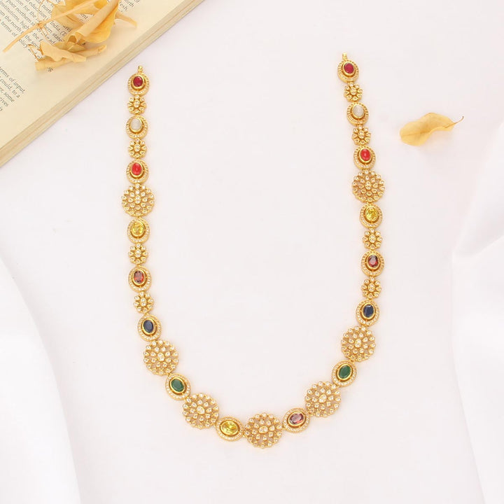92.5 Silver, 24 kt gold-plated Iranya Long Necklace | SHOBITAM