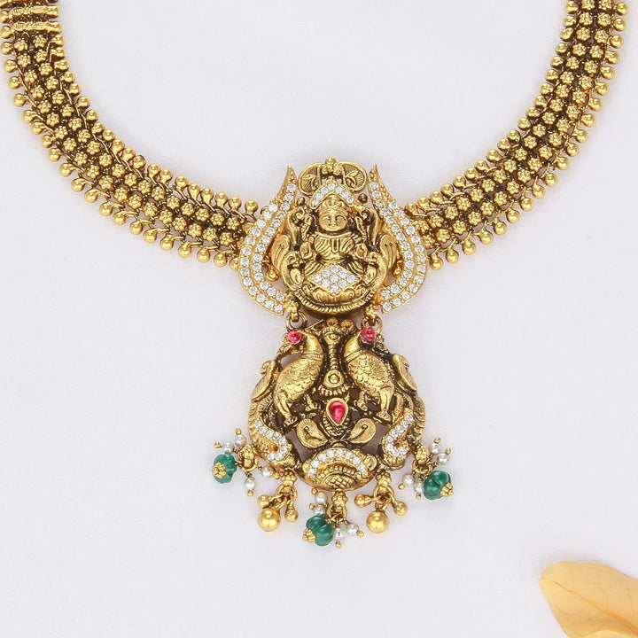 92.5 Silver, 24kt Gold Plated Janani Nagas Short Necklace