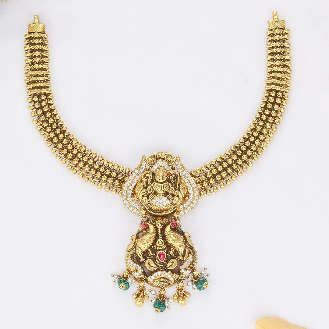 92.5 Silver, 24kt Gold Plated Janani Nagas Short Necklace