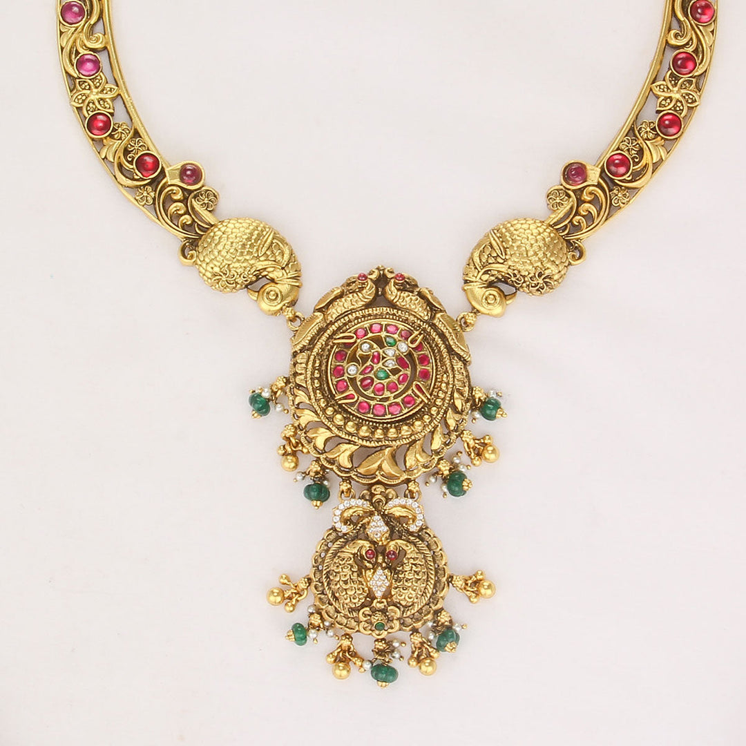 92.5 Silver and 24kt gold-plated, Attractive Nagas Long Necklace | SHOBITAM