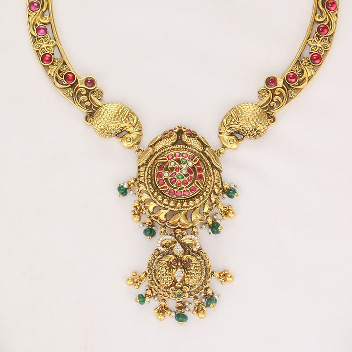 92.5 Silver and 24kt gold-plated, Attractive Nagas Long Necklace | SHOBITAM