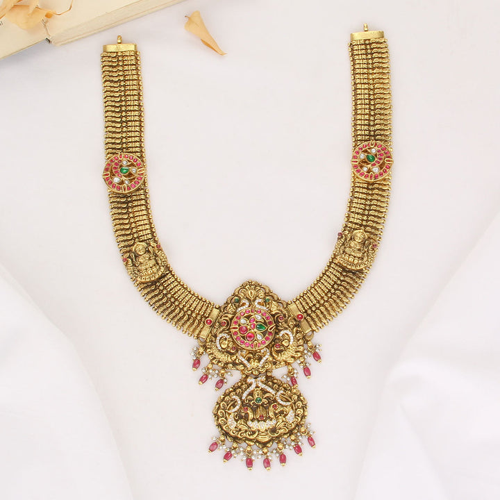 92.5 Silver and 24kt gold-plated, Grand Luxe Nagas Long Necklace | SHOBITAM