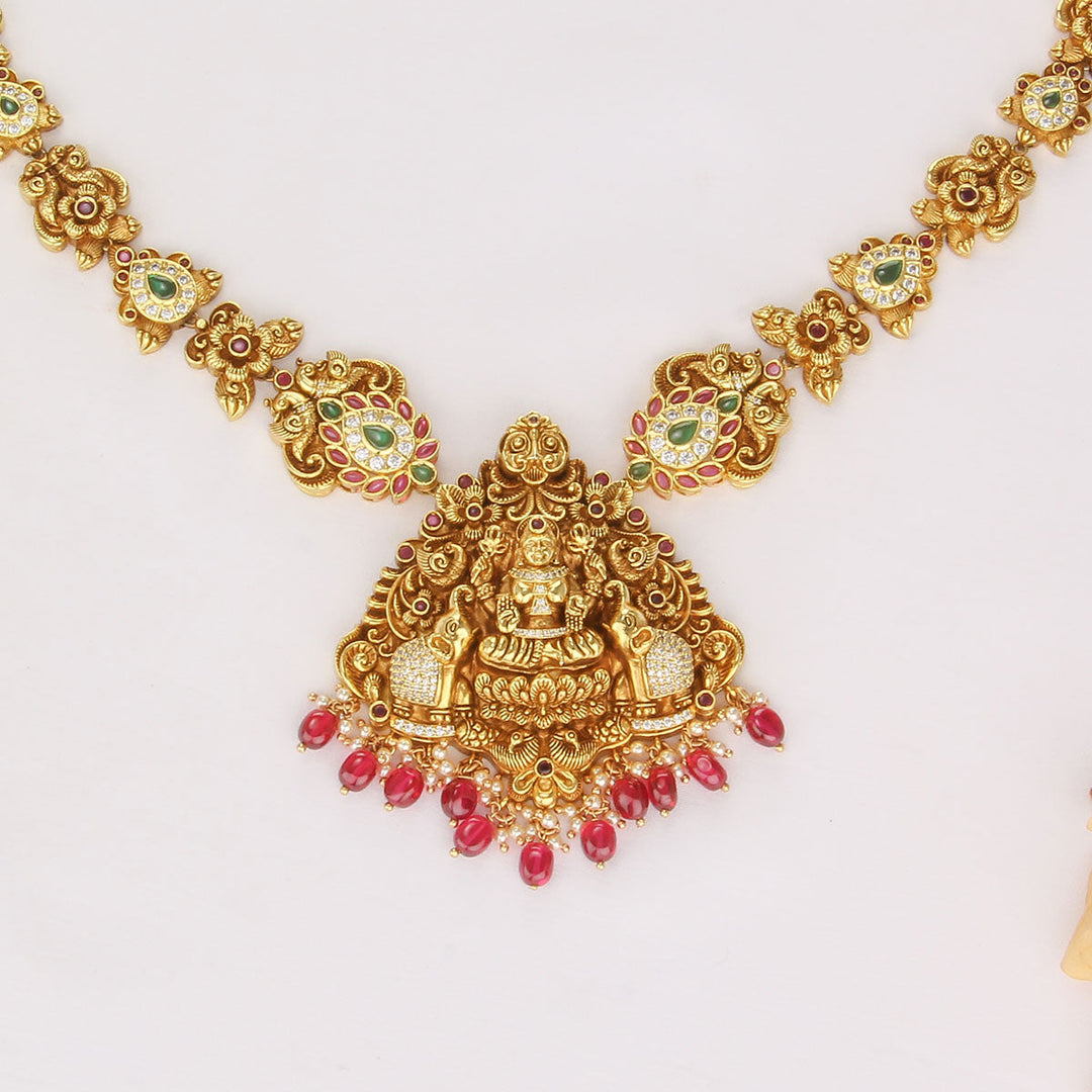 92.5 Silver, 24kt Gold Plated, Heritage Nagas Necklace Set | SHOBITAM
