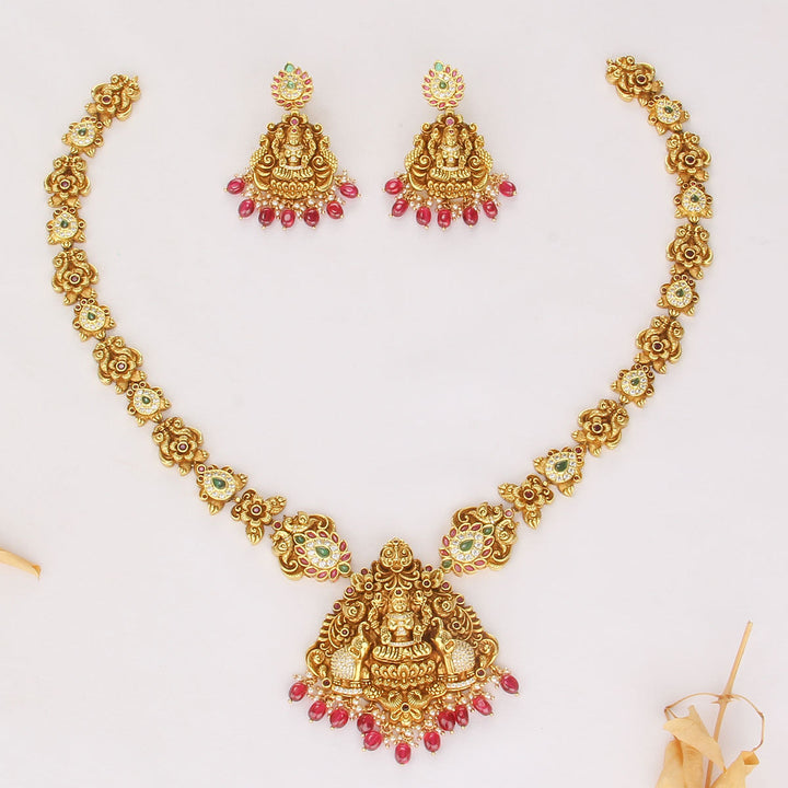 92.5 Silver, 24kt Gold Plated, Heritage Nagas Necklace Set | SHOBITAM
