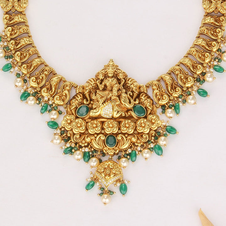 Pure 92.5 Silver, 24kt Gold Plated Aadhina Nagas Long Necklace Set | SHOBITAM