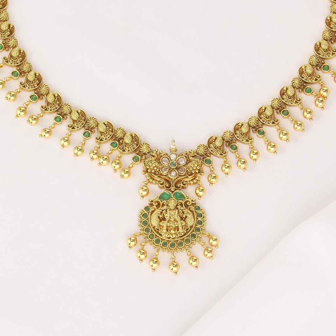 92.5 Silver, Gold Plated, Nihari Long Necklace Set | SHOBITAM