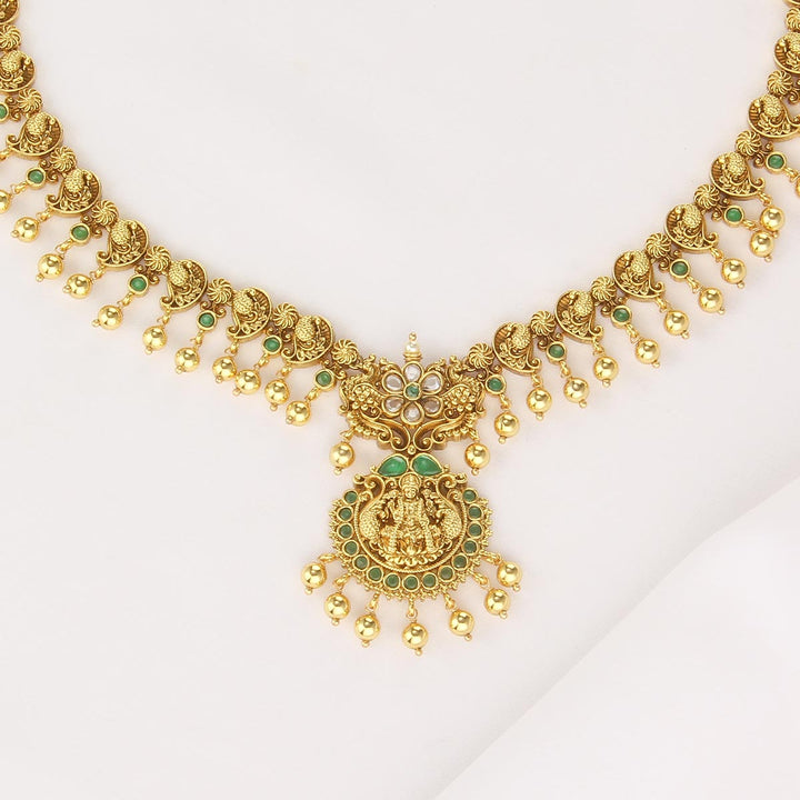 92.5 Silver, Gold Plated, Nihari Long Necklace Set | SHOBITAM