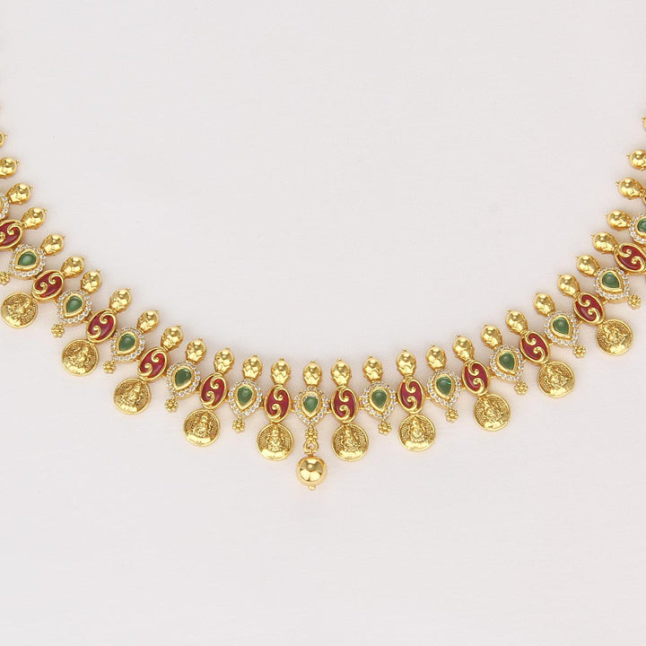 92.5 Silver Traditional Long Necklace Set | SHOBITAM