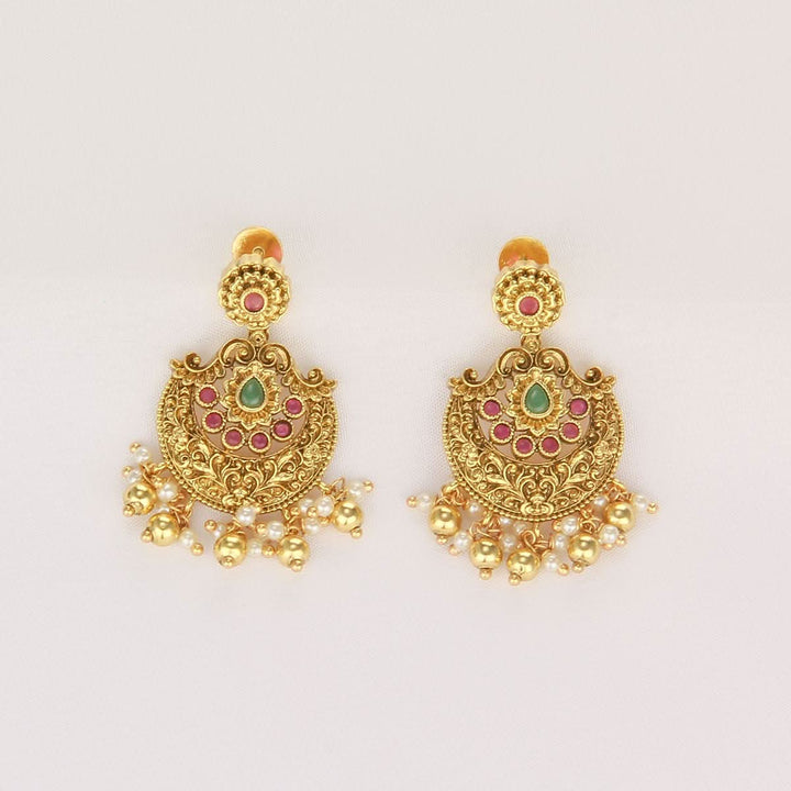 Pure 92.5 Silver, 24kt Gold Plated Prashikha Short Necklace Set | SHOBITAM