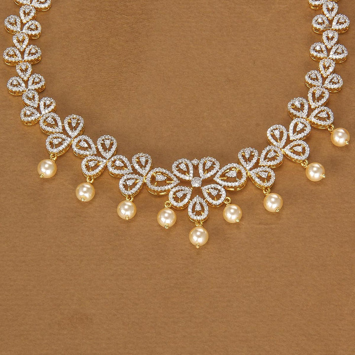 Pure 92.5 Silver Janisha Avikam Short Necklace Set | SHOBITAM