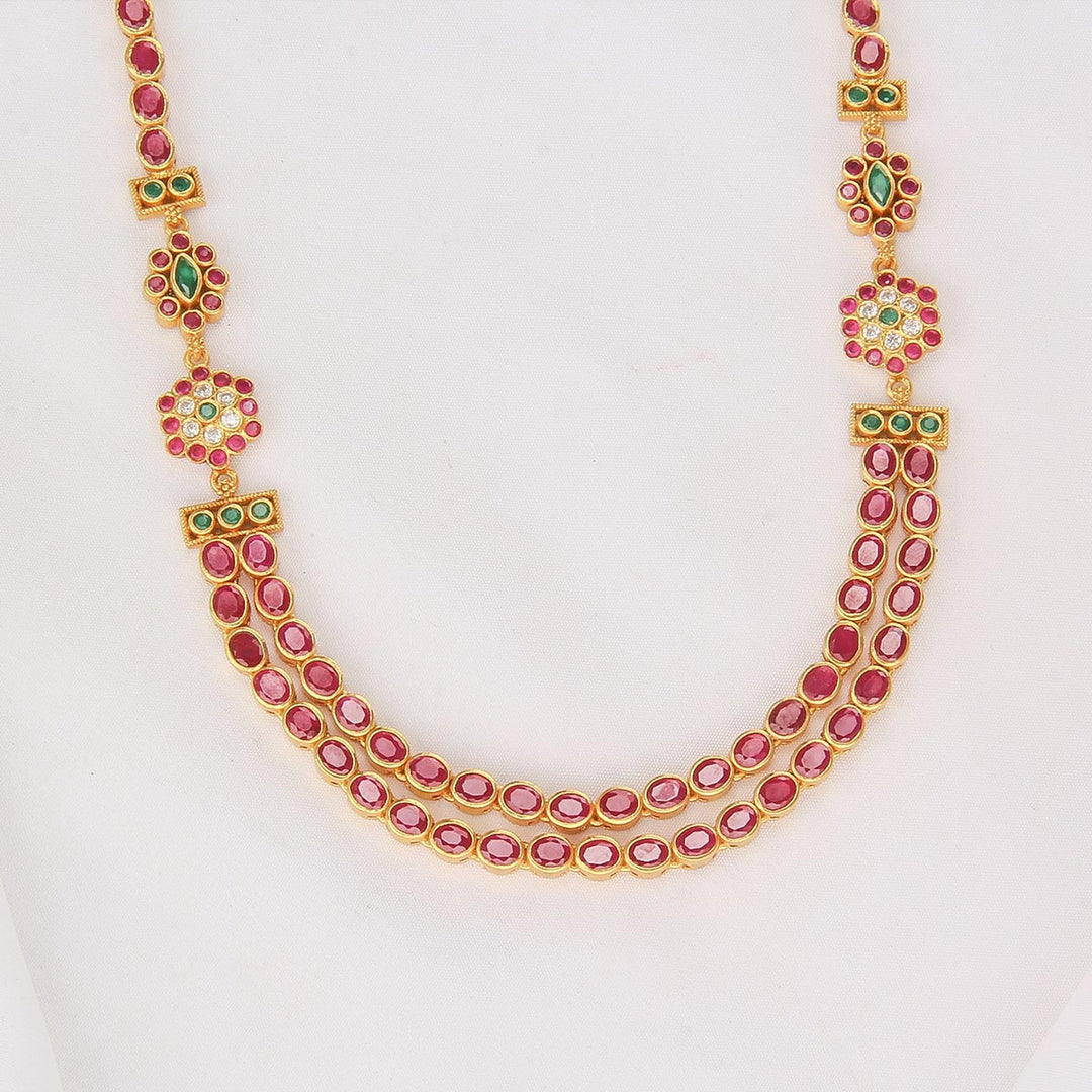 Pure 92.5 Silver, 24kt Gold Plated Vithusa Stone Short Necklace | SHOBITAM