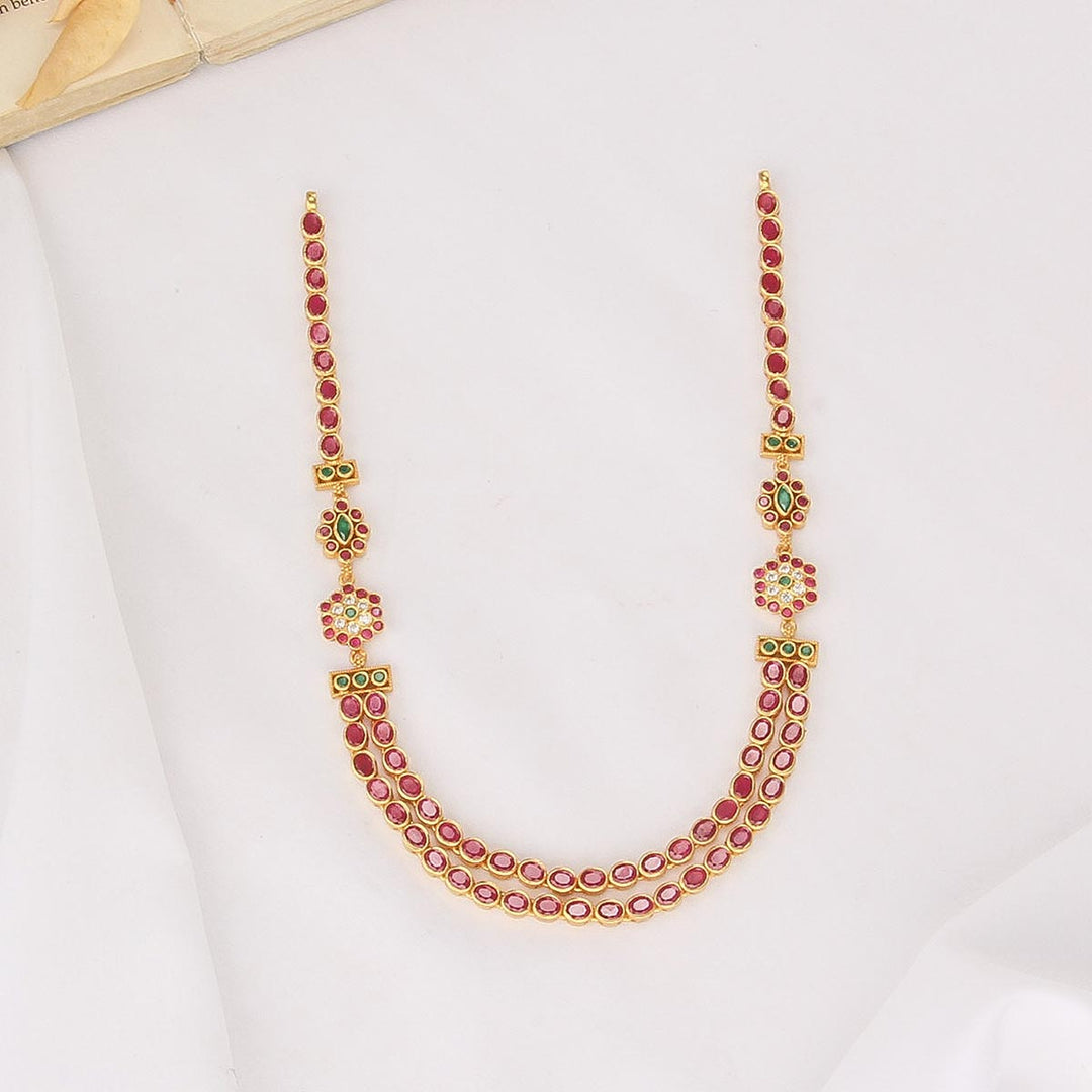 Pure 92.5 Silver, 24kt Gold Plated Vithusa Stone Short Necklace | SHOBITAM