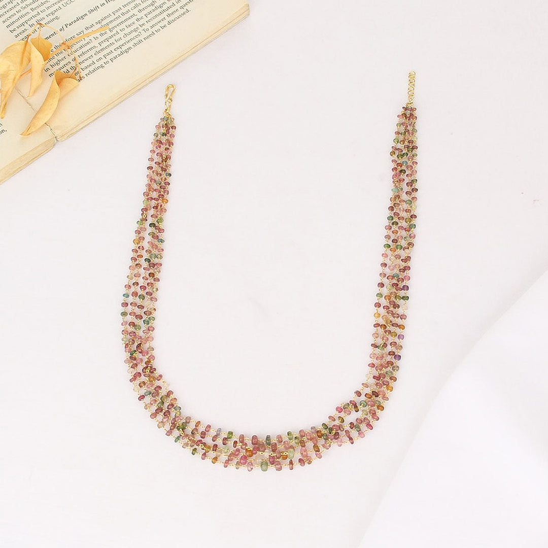 Pure 92.5 Silver, Gold Plated Diana Beads Necklace | SHOBITAM