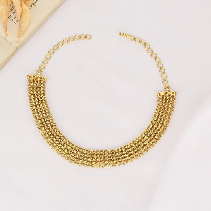 92.5 Silver and 24kt Gold Plated, Kshira Nagas Short Necklace | SHOBITAM