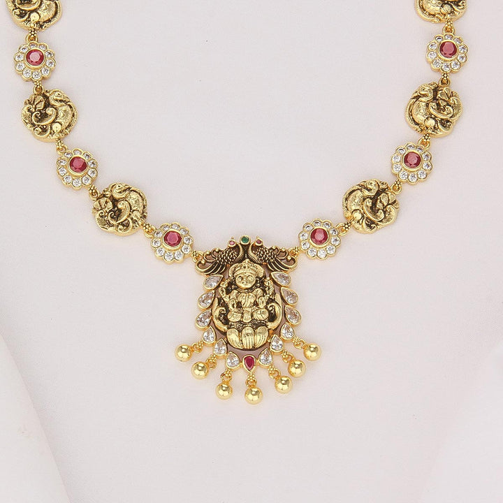 92.5 Silver and 24kt Gold Plated, Yamikha Nagas Short Necklace | SHOBITAM