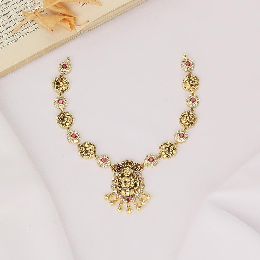 92.5 Silver and 24kt Gold Plated, Yamikha Nagas Short Necklace | SHOBITAM