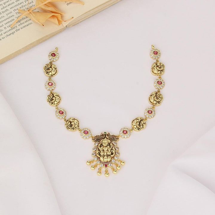 92.5 Silver and 24kt Gold Plated, Yamikha Nagas Short Necklace | SHOBITAM