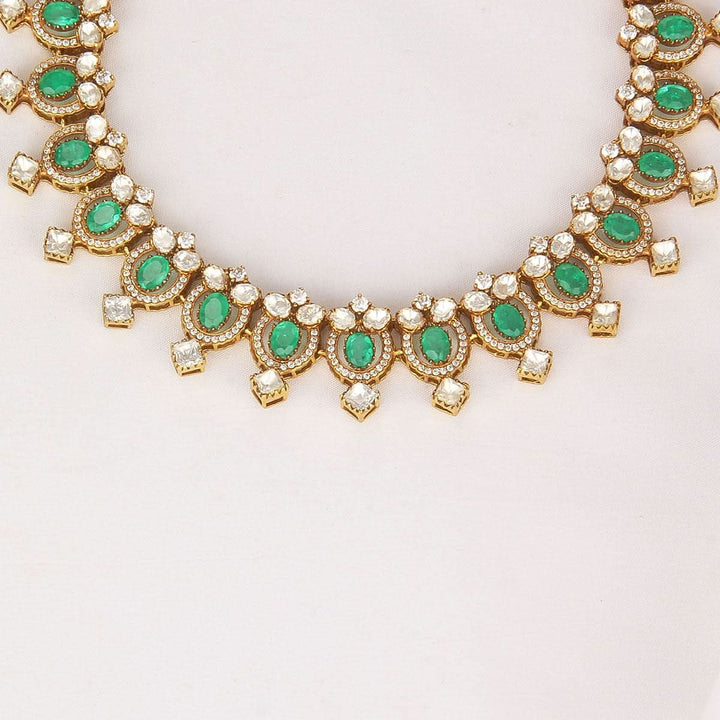 Pure 92.5 Silver, 24kt Gold Plated Vishaka Short Necklace | SHOBITAM