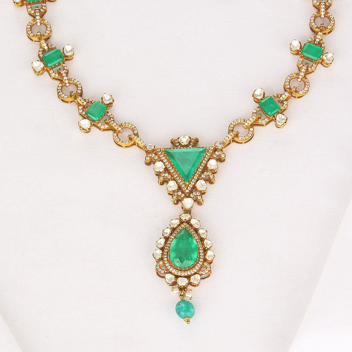 Pure 92.5 Silver, 24kt Gold Plated Livitha Short Necklace | SHOBITAM
