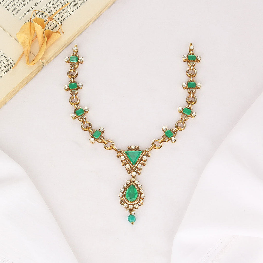 Pure 92.5 Silver, 24kt Gold Plated Livitha Short Necklace | SHOBITAM