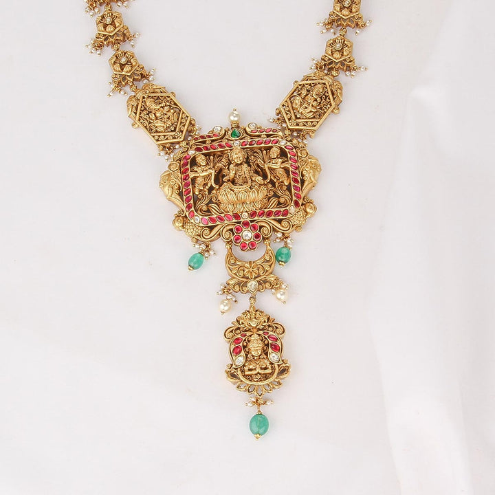 92.5 Silver, Gold Plated, Aadhinikha Nagas Long Necklace | SHOBITAM
