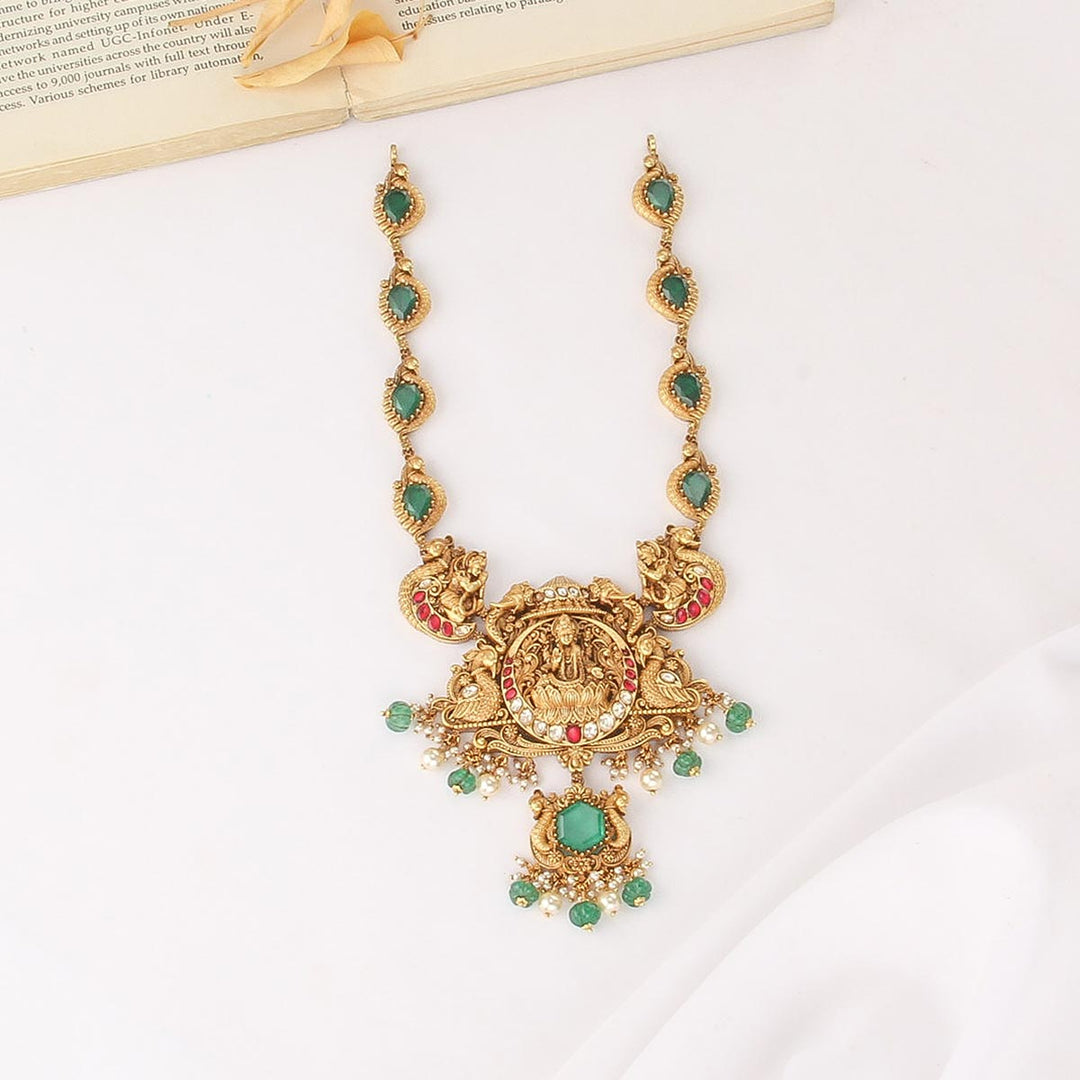 92.5 Silver Rethikha Nagas Long Necklace | SHOBITAM