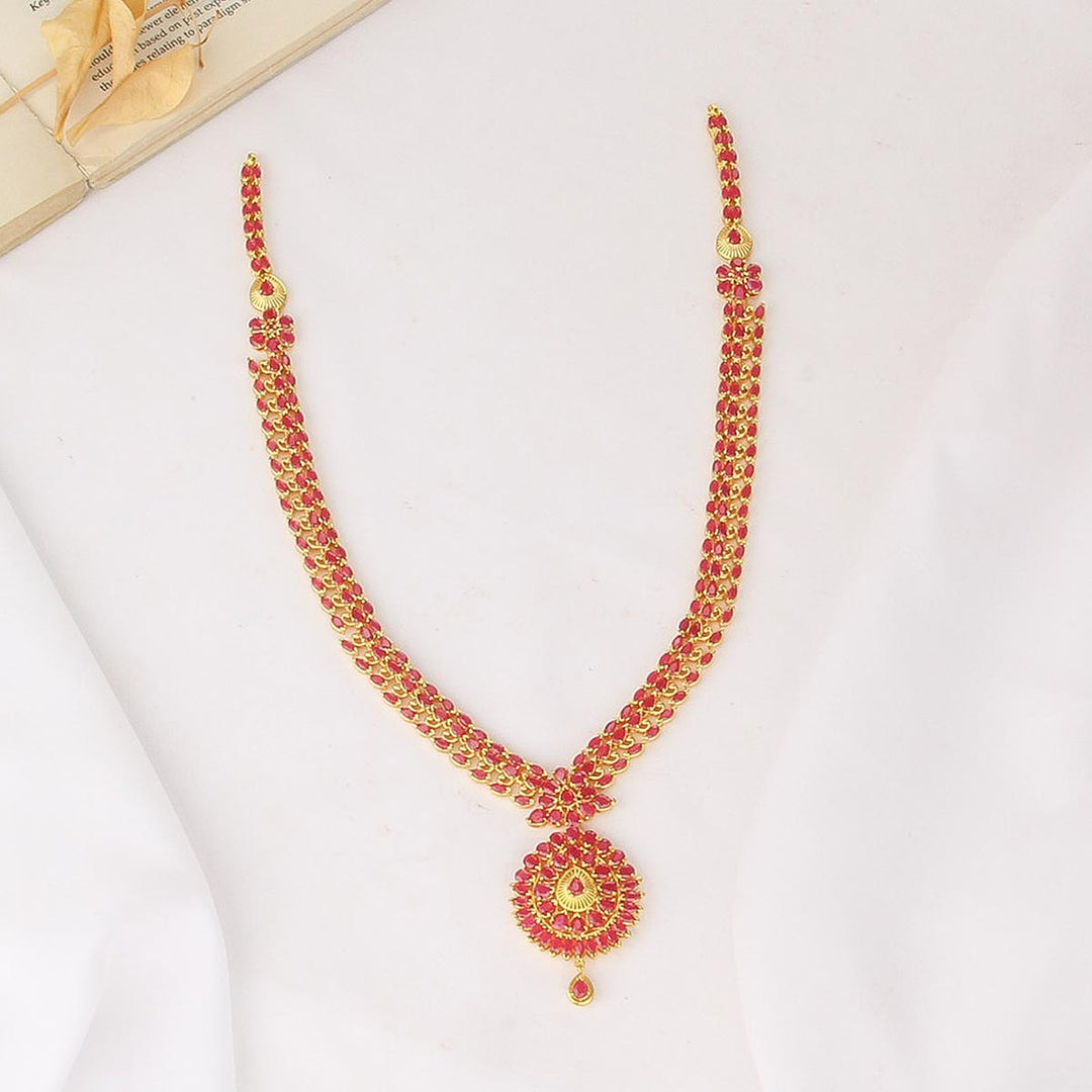 92.5 Silver, Gold Plated, Gorgeous Pakshi Long Necklace | SHOBITAM